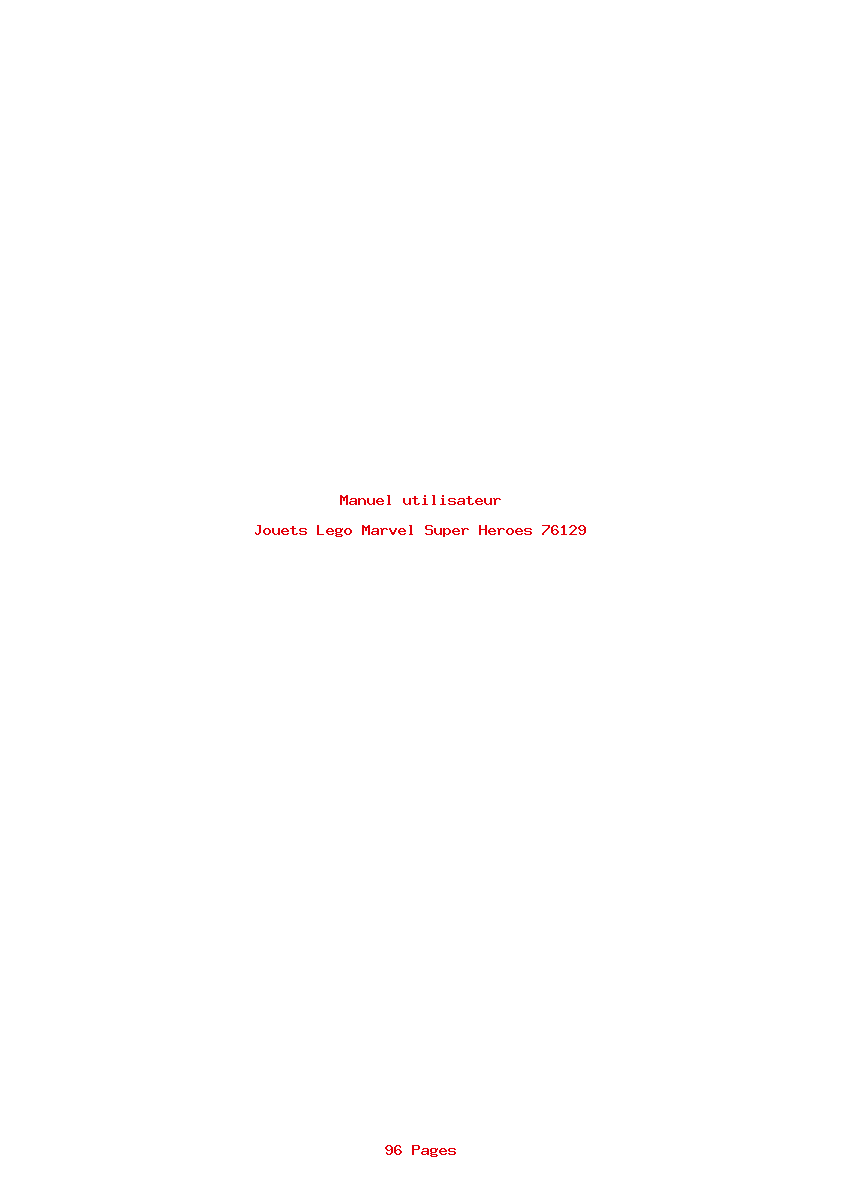 Page 1 de la notice Manuel utilisateur Lego Marvel Super Heroes 76129