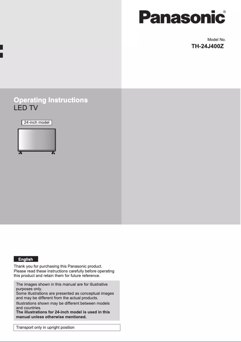 Page 1 de la notice Manuel utilisateur Panasonic TH-24J400Z