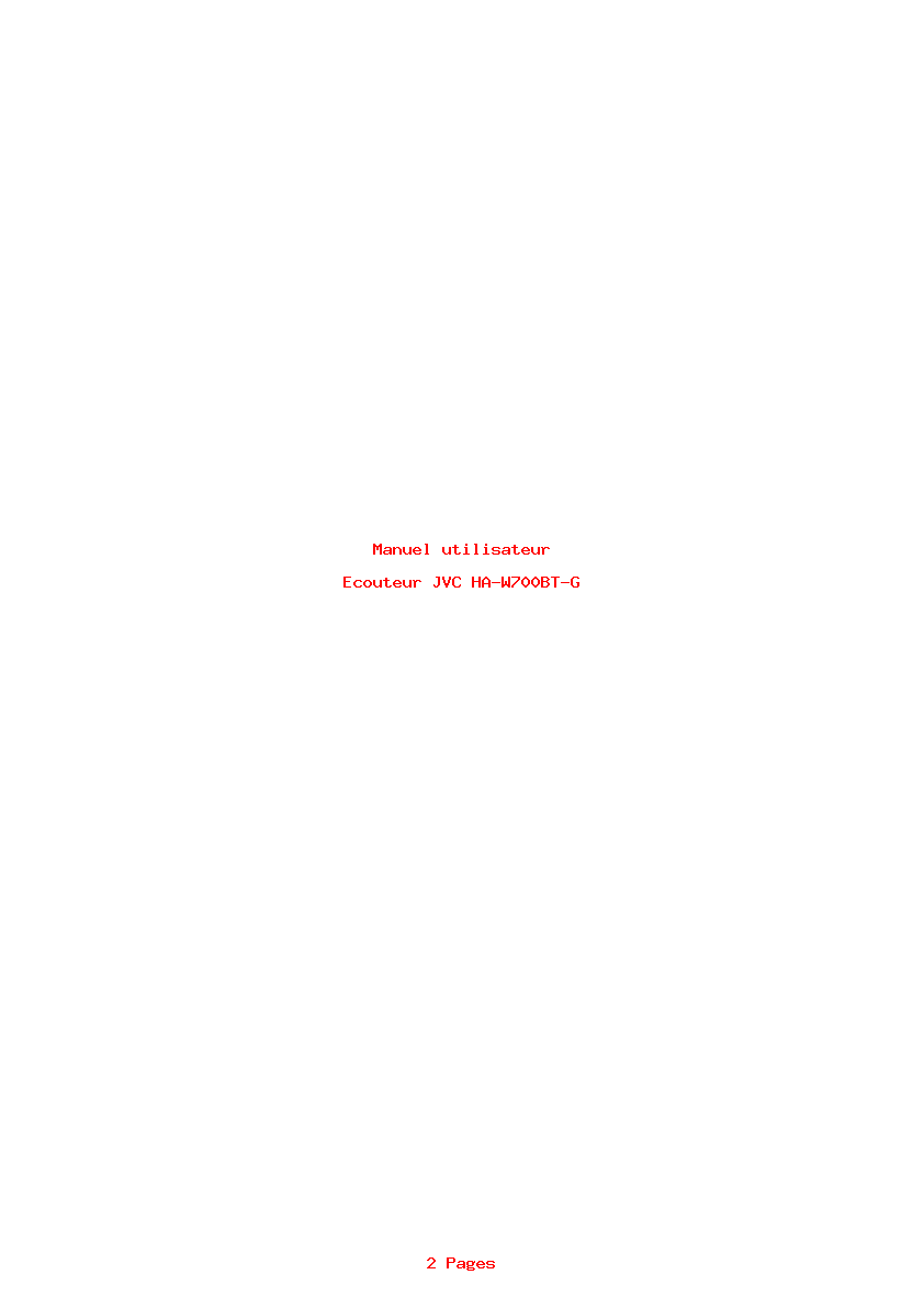 Page 1 de la notice Manuel utilisateur JVC HA-W700BT-G