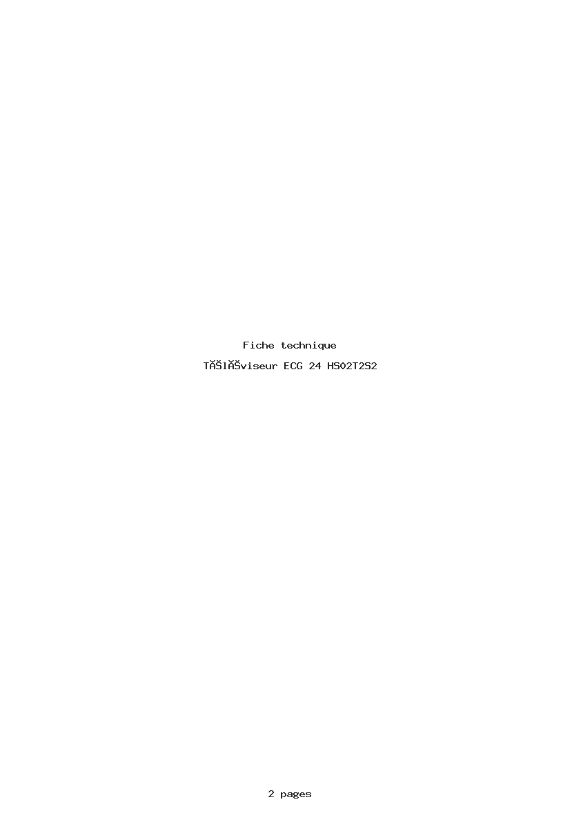 Page 1 de la notice Fiche technique ECG 24 HS02T2S2