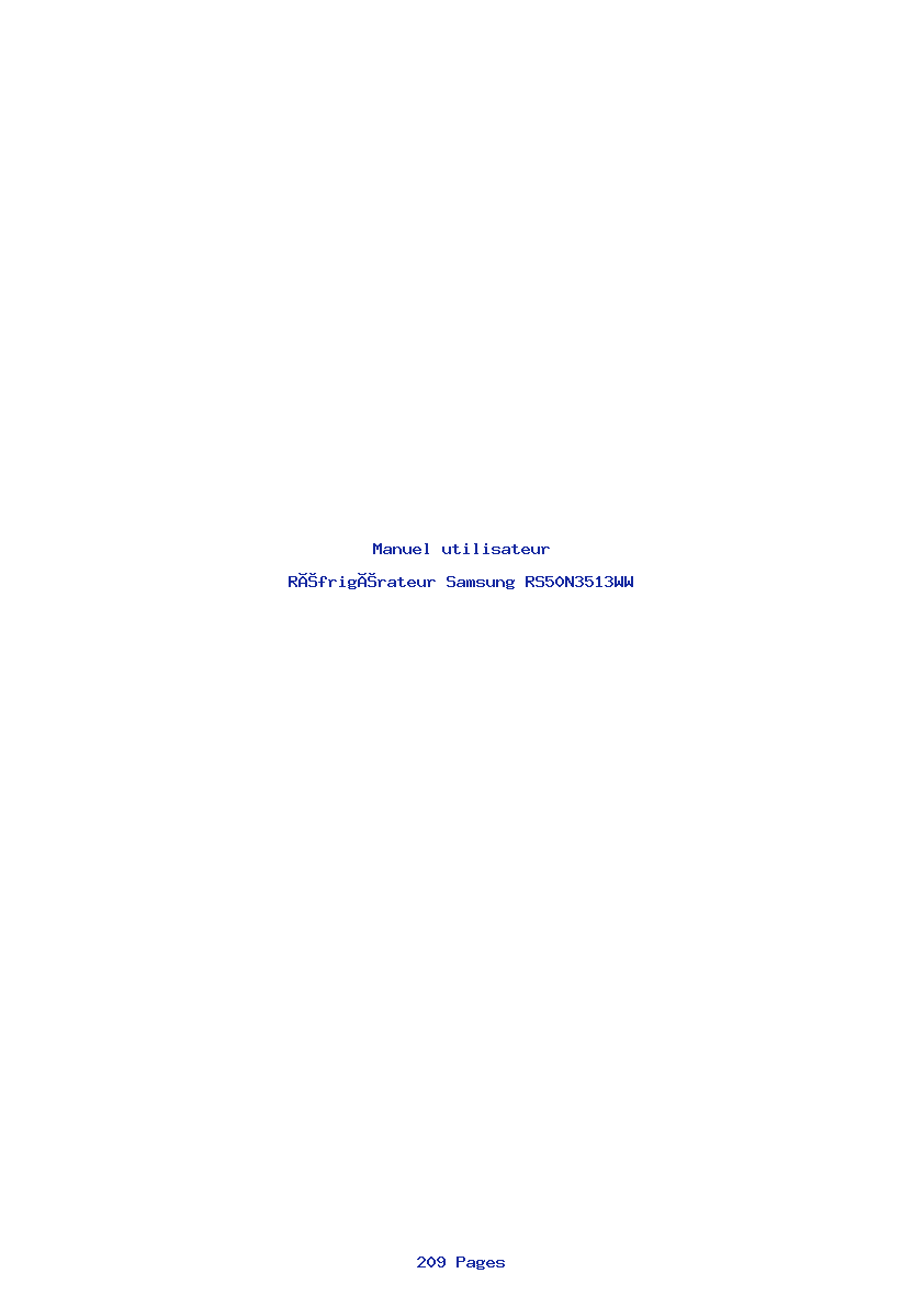 Page 1 de la notice Manuel utilisateur Samsung RS50N3513WW