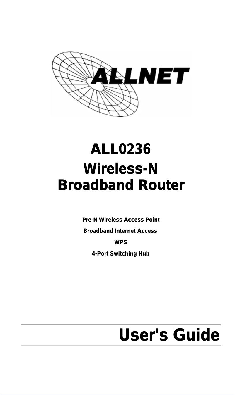 Page 1 de la notice Manuel utilisateur Allnet ALL0236