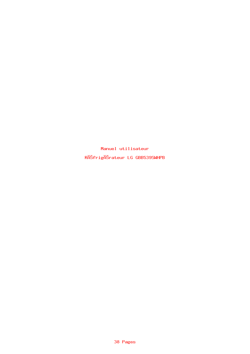 Page 1 de la notice Manuel utilisateur LG GBB539SWHPB