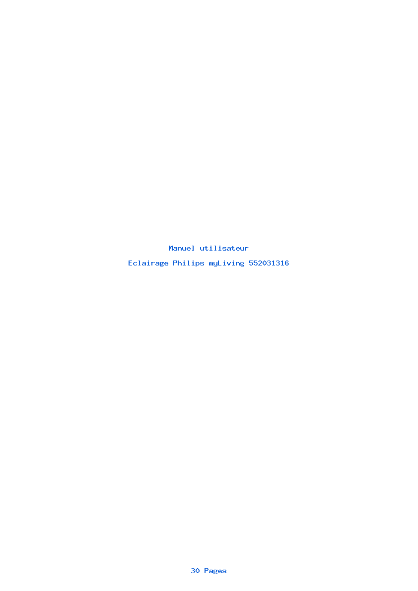 Page 1 de la notice Manuel utilisateur Philips myLiving 552031316
