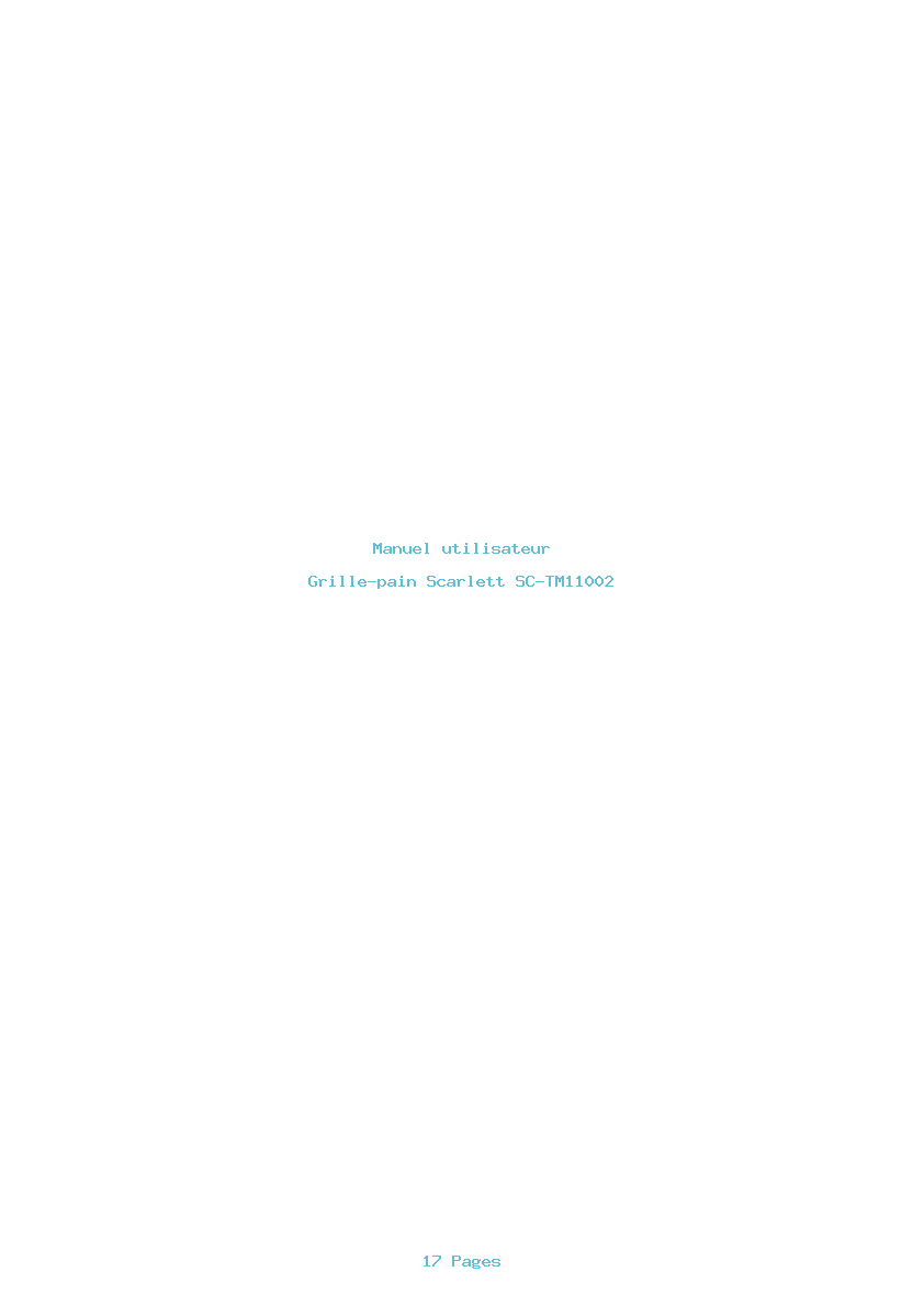 Page 1 de la notice Manuel utilisateur Scarlett SC-TM11002