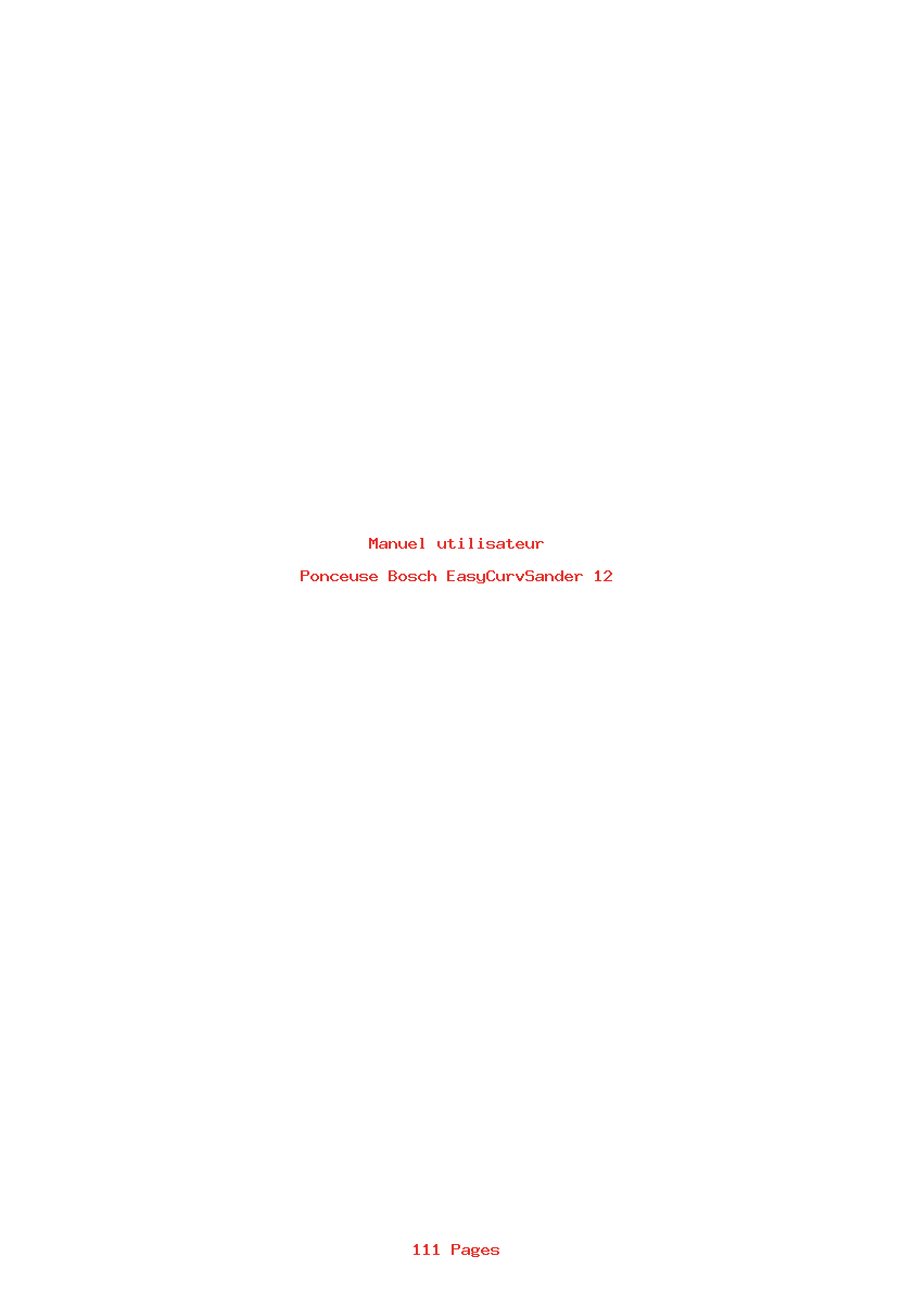 Page 1 de la notice Manuel utilisateur Bosch EasyCurvSander 12