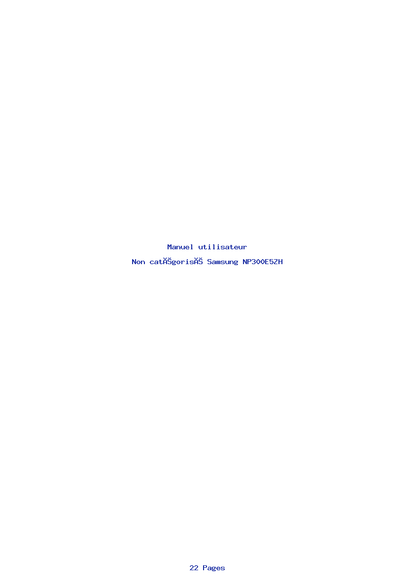 Page 1 de la notice Manuel utilisateur Samsung NP300E5ZH