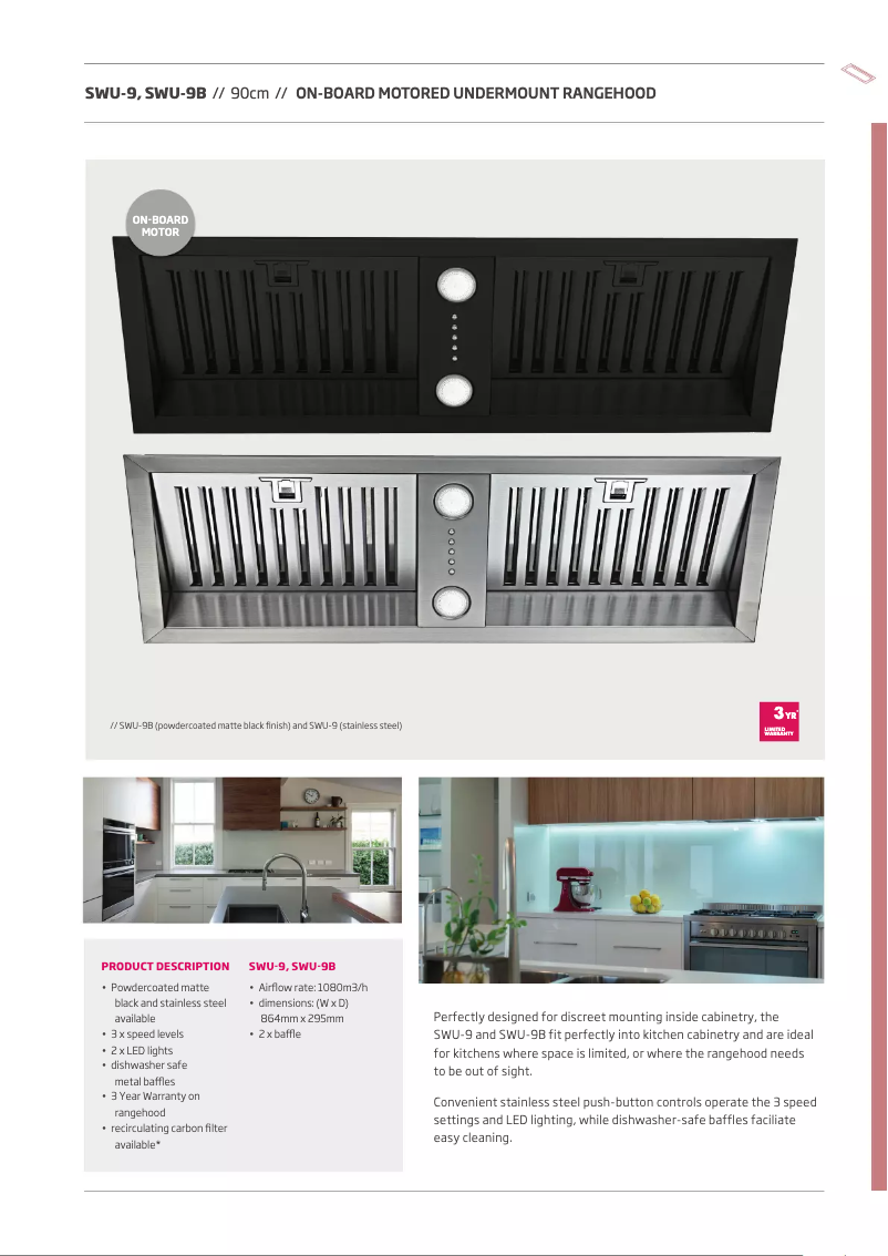 Page 1 de la notice Fiche technique Schweigen SWU-9