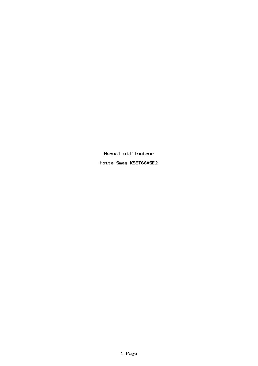Page 1 de la notice Manuel utilisateur Smeg KSET66VSE2