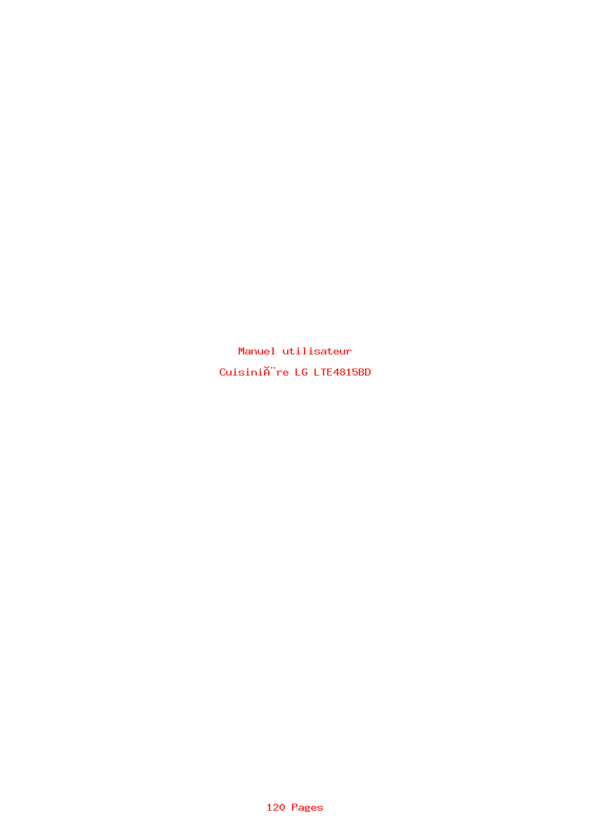 Page 1 de la notice Manuel utilisateur LG LTE4815BD
