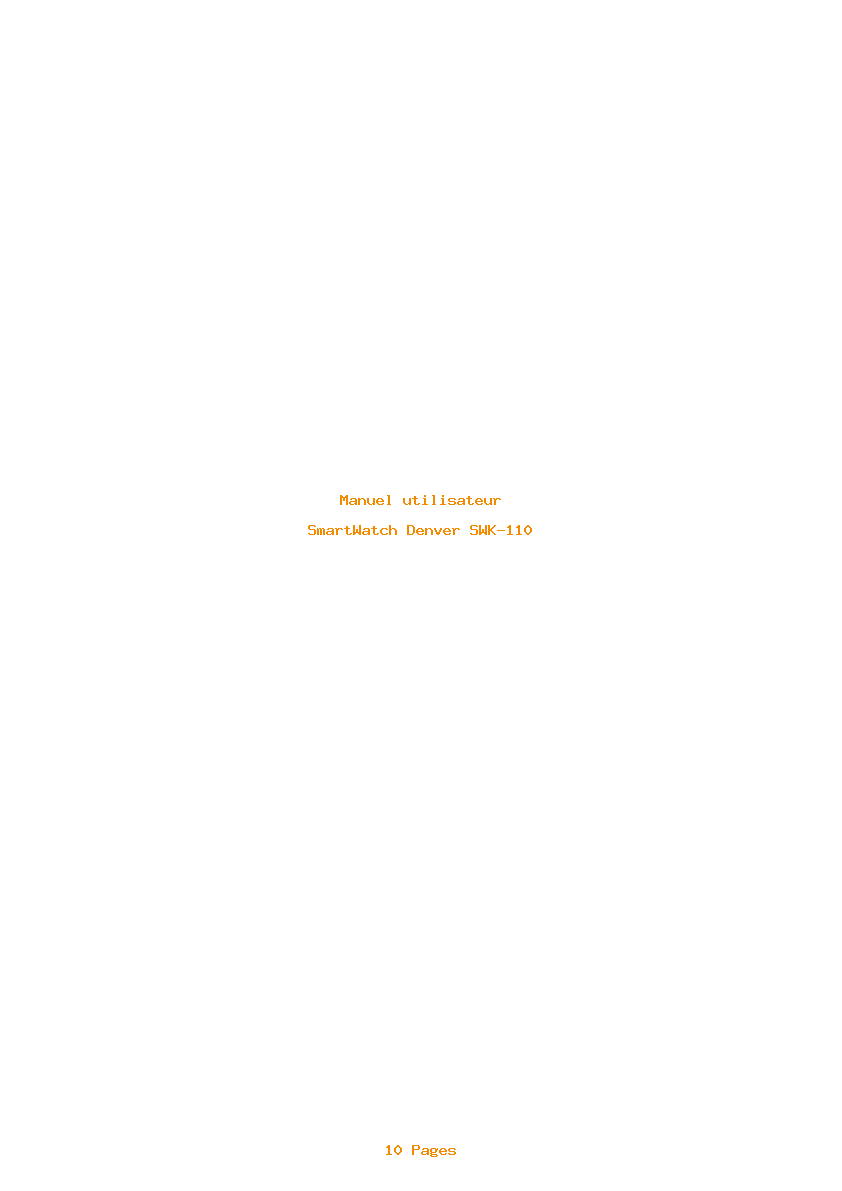 Page 1 de la notice Manuel utilisateur Denver SWK-110