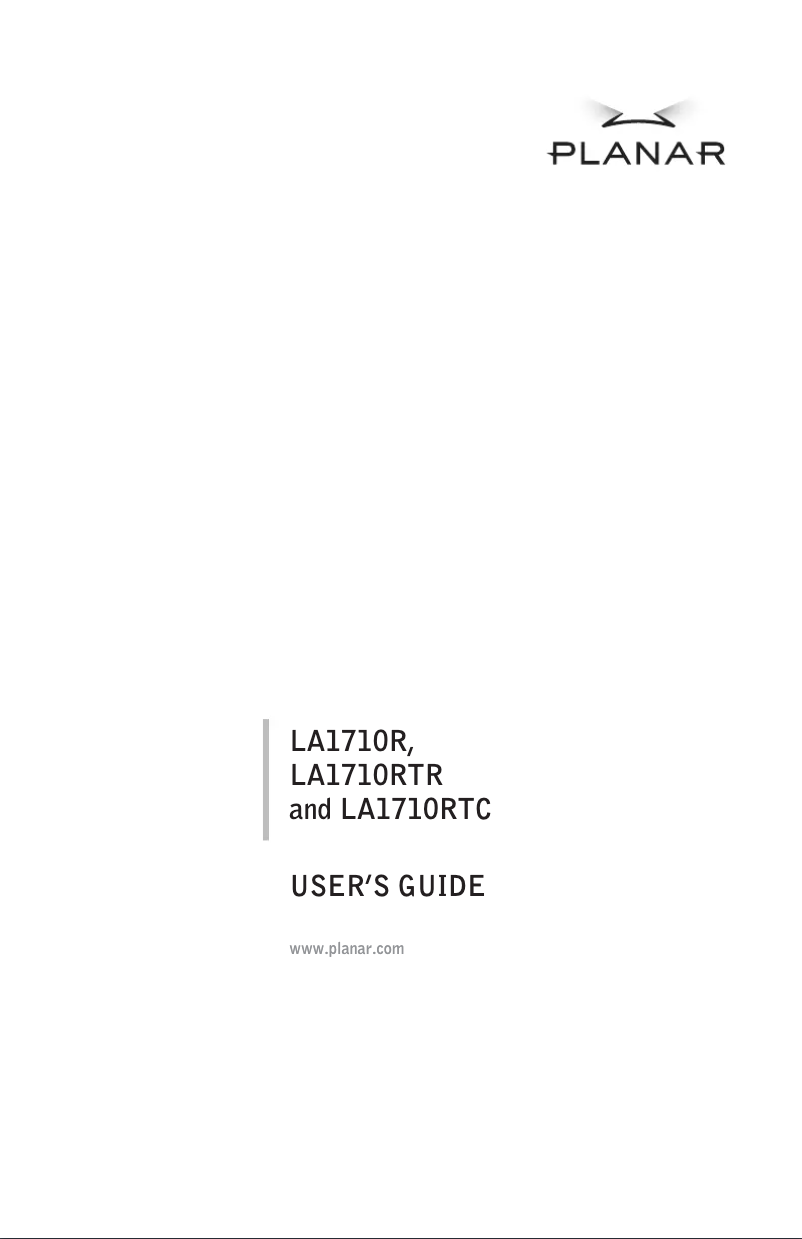 Page 1 de la notice Manuel utilisateur Planar LA1710RTC