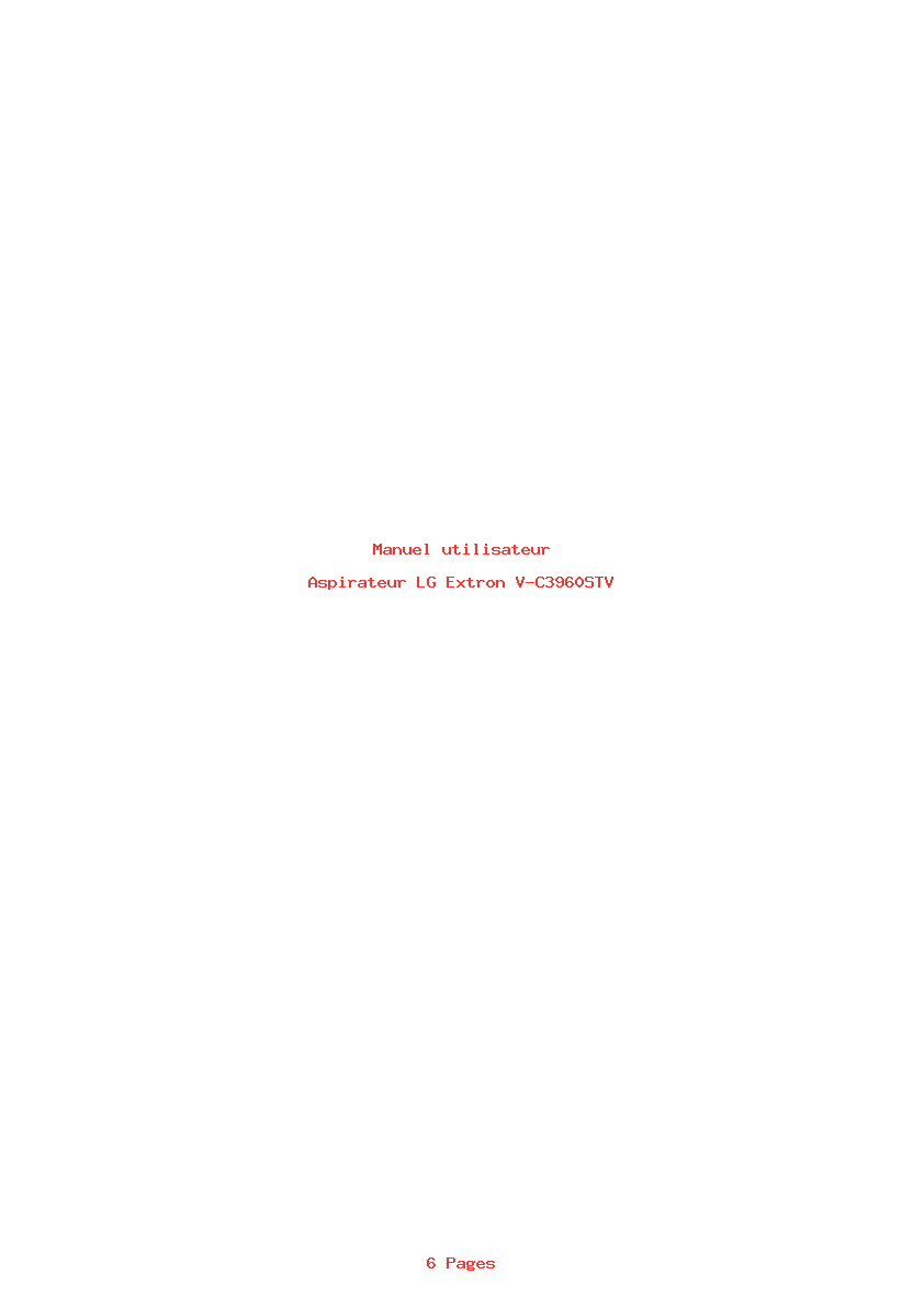 Page 1 de la notice Manuel utilisateur LG Extron V-C3960STV