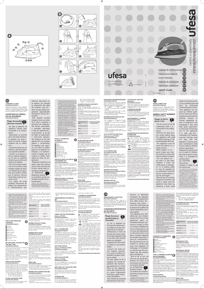 Page 1 de la notice Manuel utilisateur Ufesa PV1517