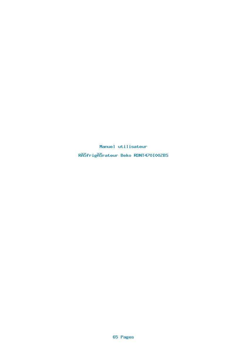 Page 1 de la notice Manuel utilisateur Beko RDNT470I00ZBS