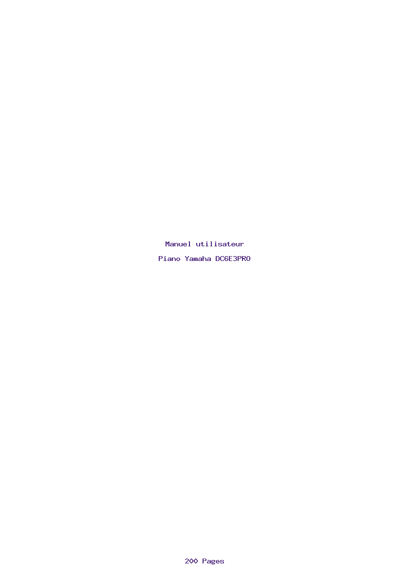 Page 1 de la notice Manuel utilisateur Yamaha DC6E3PRO