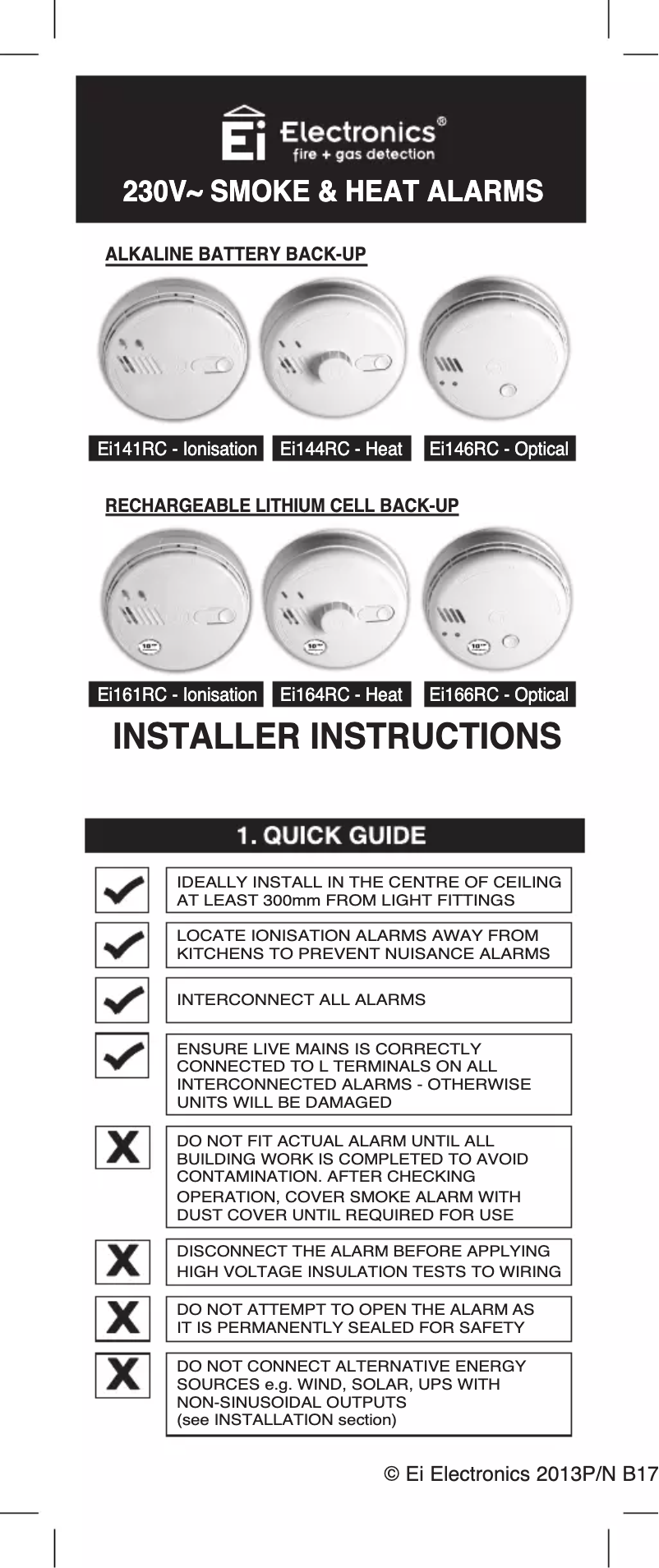Página 1 del manual Manual de usuario Ei Electronics Ei146RC