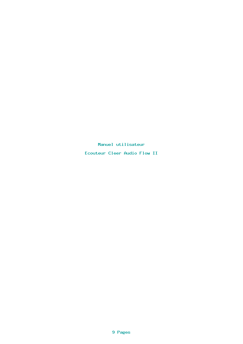 Page 1 de la notice Manuel utilisateur Cleer Audio Flow II