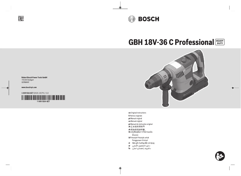 Page 1 of the manual User Manual Bosch GBH 18V-36 C Professional