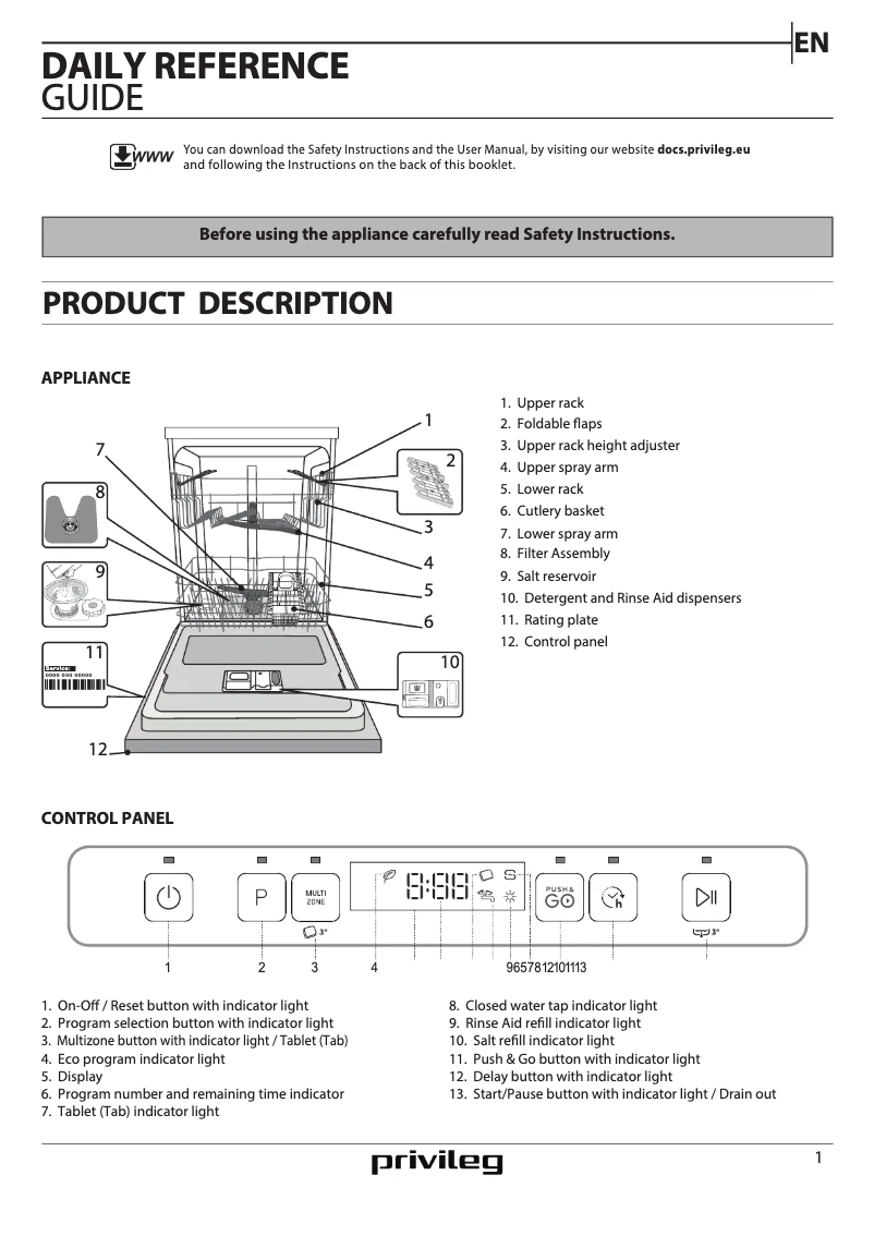 Page 1 of the manual User Manual Privileg RUO 3C23 A 6.5 X