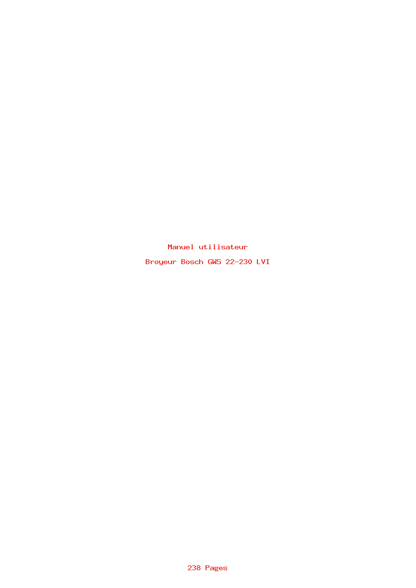 Page 1 de la notice Manuel utilisateur Bosch GWS 22-230 LVI