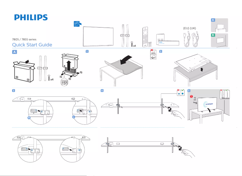 Page 1 of the manual Quick Start Guide Philips 65PUS7855