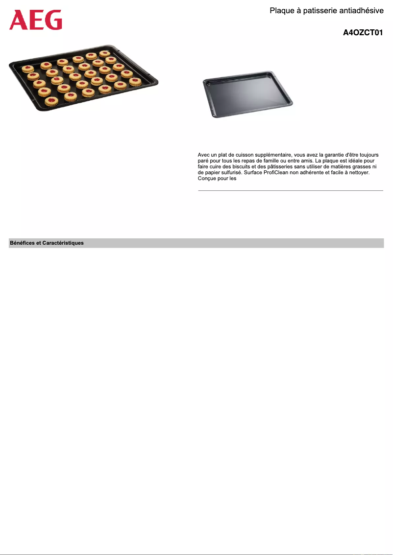 Page 1 de la notice Manuel utilisateur AEG A4OZCT01