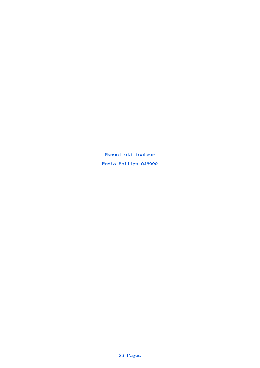 Page 1 de la notice Manuel utilisateur Philips AJ5000
