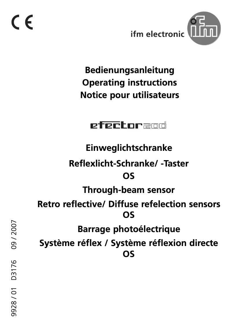 Page 1 de la notice Manuel utilisateur IFM OS5023
