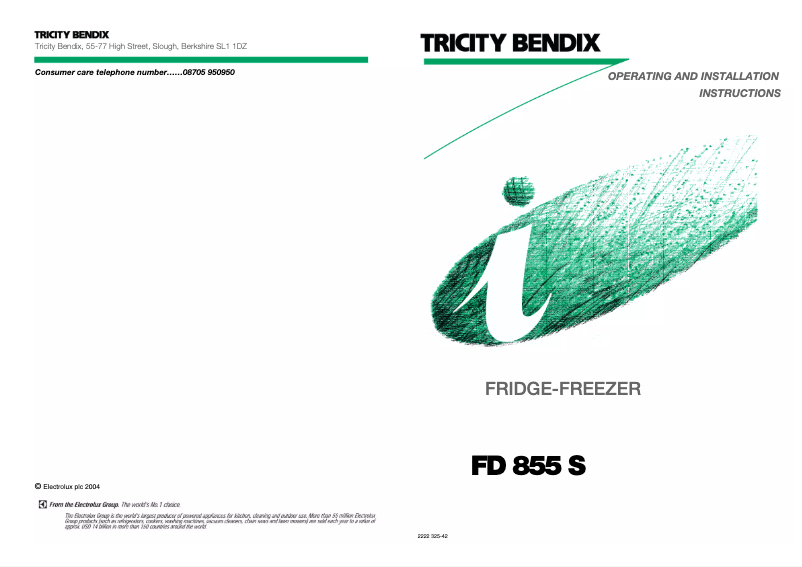 Página 1 del manual Manual de usuario Tricity Bendix FD855S
