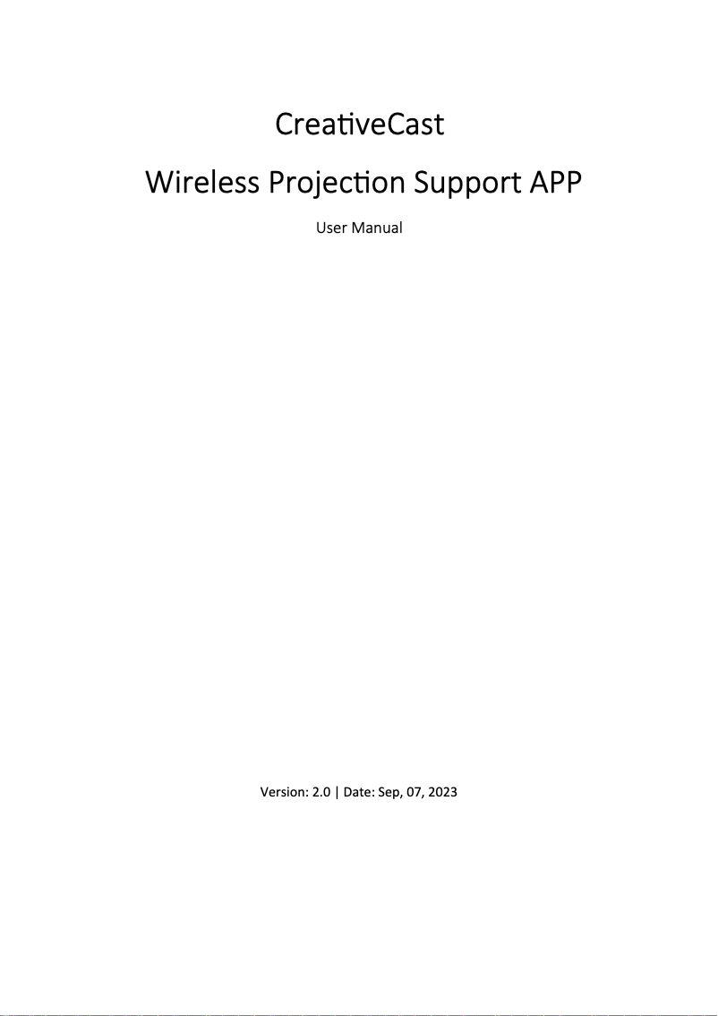 Page 1 de la notice Manuel utilisateur Optoma Creative Cast