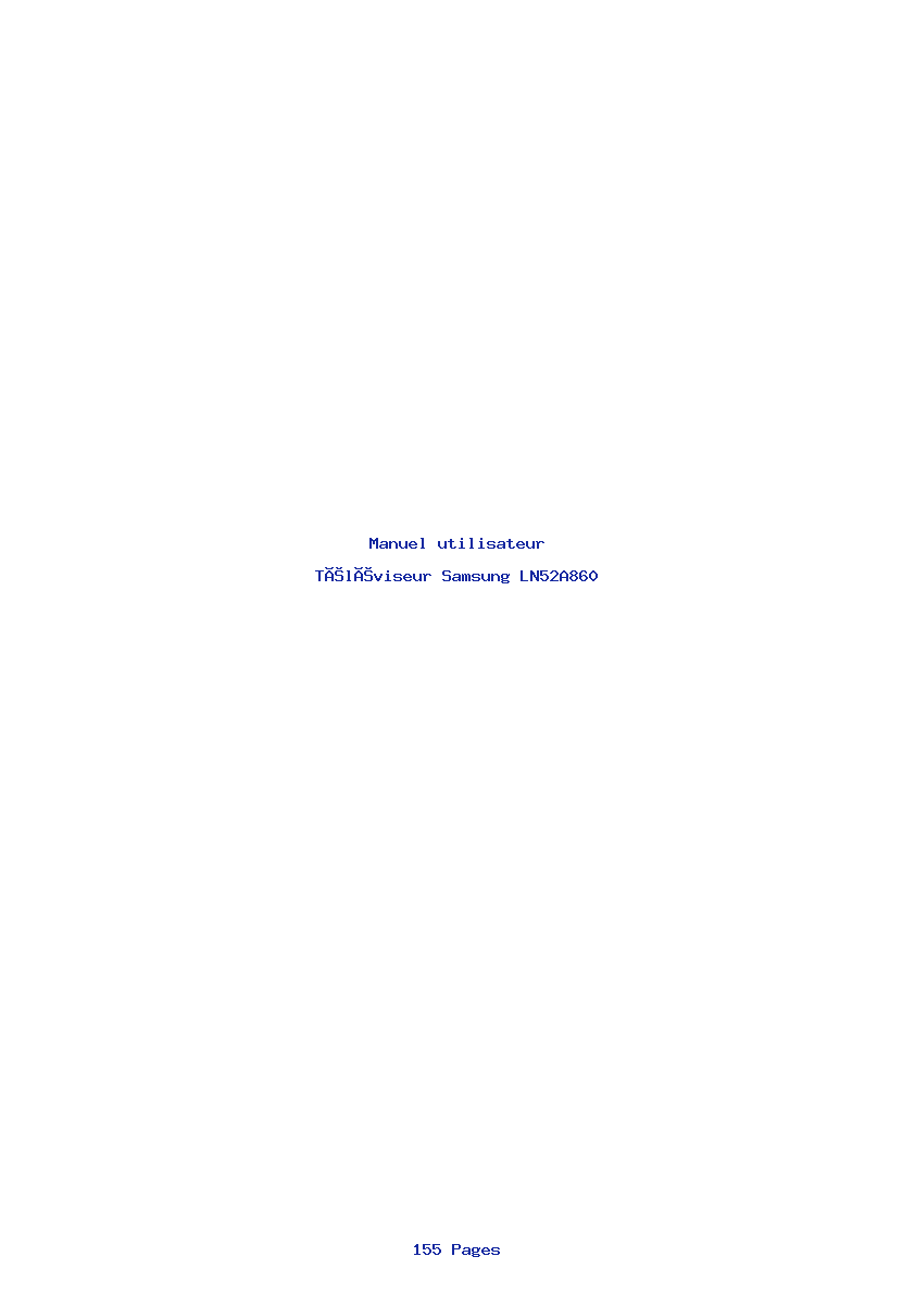 Page 1 de la notice Manuel utilisateur Samsung LN52A860