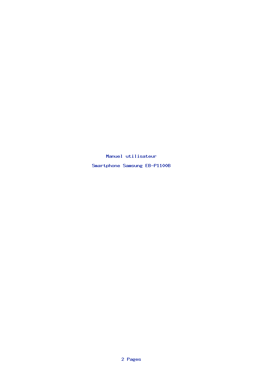 Page 1 de la notice Manuel utilisateur Samsung EB-P1100B