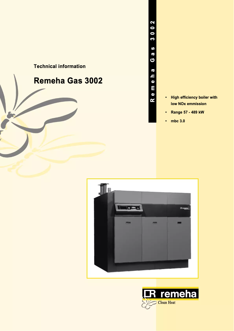Page 1 of the manual User Manual Remeha Gas 3002