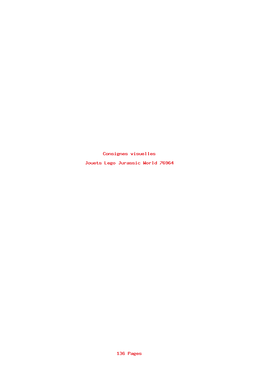 Page 1 de la notice Consignes visuelles Lego Jurassic World 76964