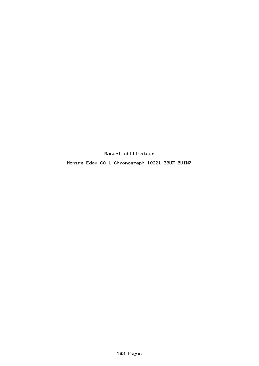 Page 1 de la notice Manuel utilisateur Edox CO-1 Chronograph 10221-3BU7-BUIN7