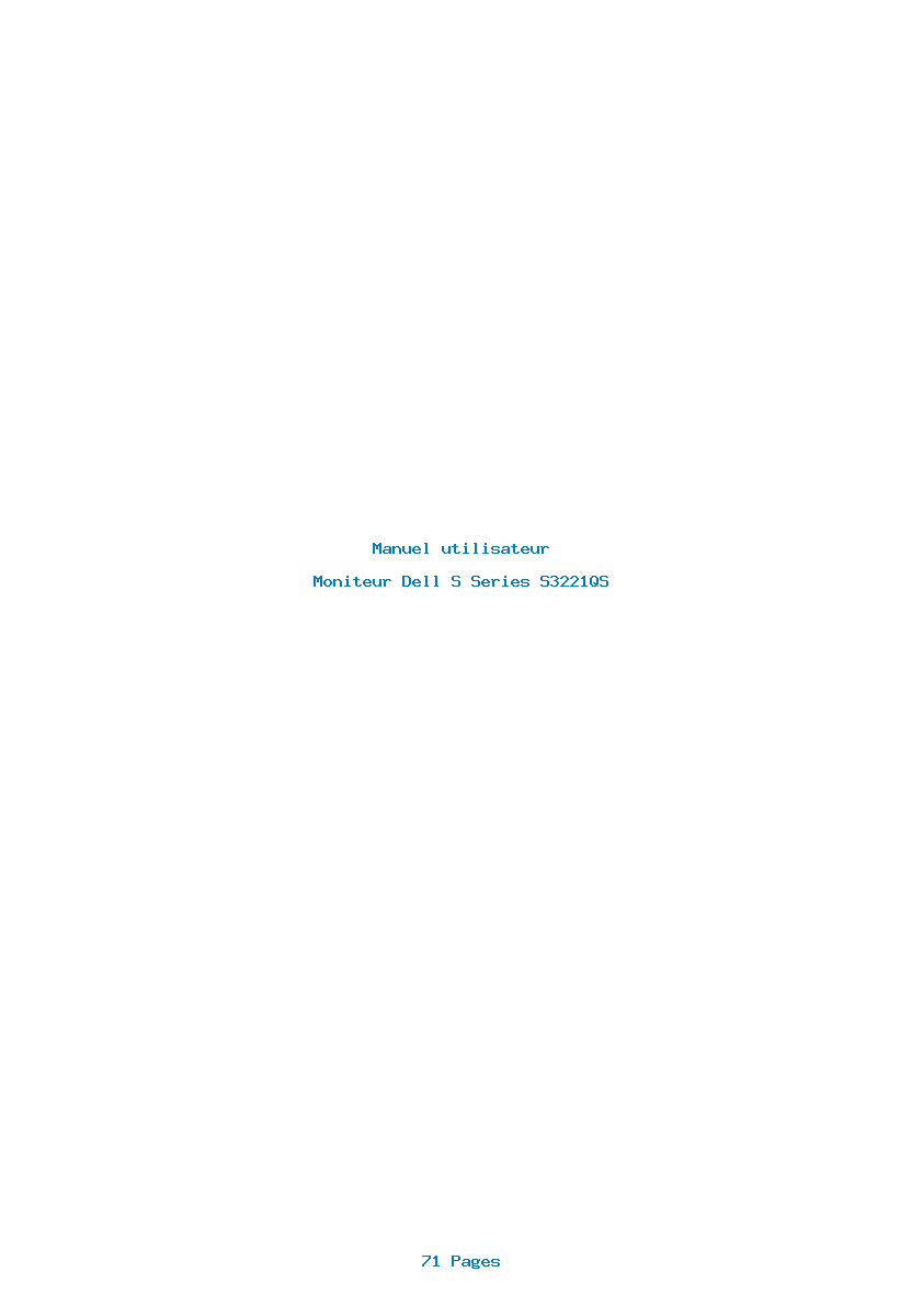 Page 1 de la notice Manuel utilisateur Dell S Series S3221QS