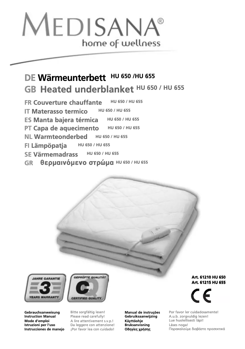 Page 1 de la notice Manuel utilisateur Medisana HU 650