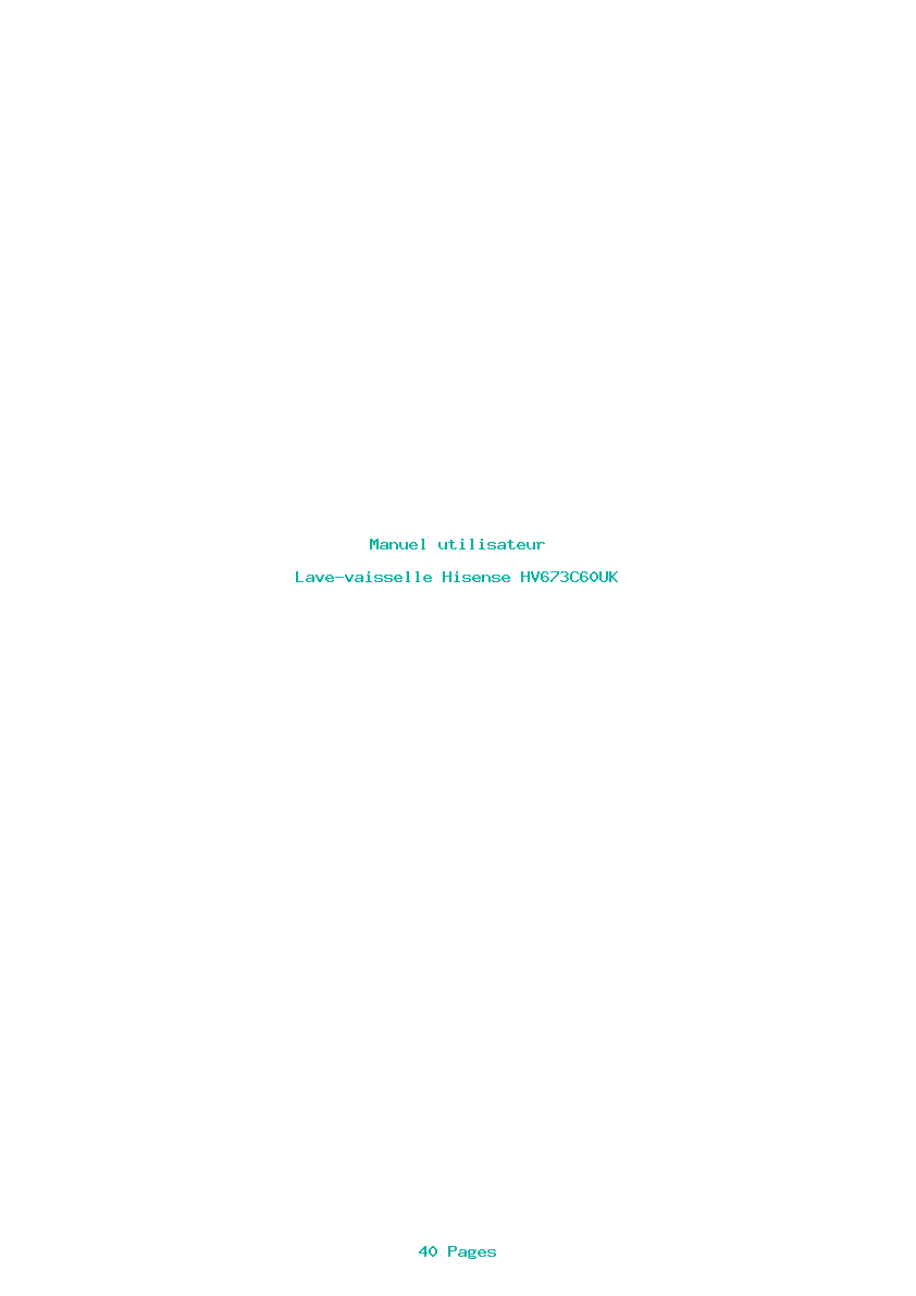 Page 1 de la notice Manuel utilisateur Hisense HV673C60UK