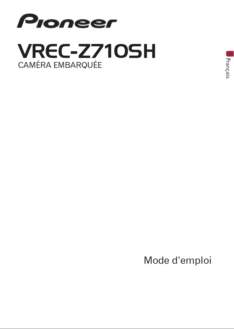 Image de la première page du manuel de l'appareil VREC-Z710SH