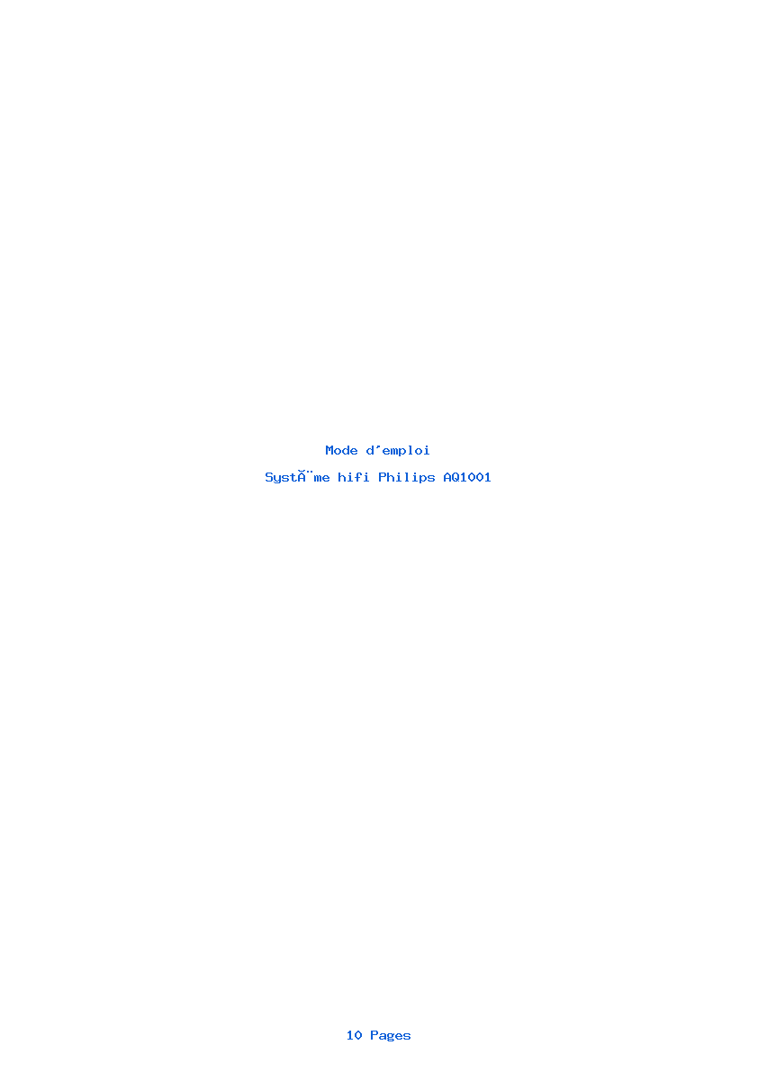 Page 1 de la notice Mode d'emploi Philips AQ1001