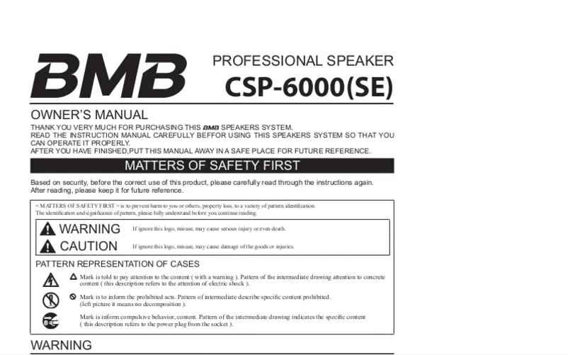 Page 1 de la notice Manuel utilisateur BMB CSP-6000