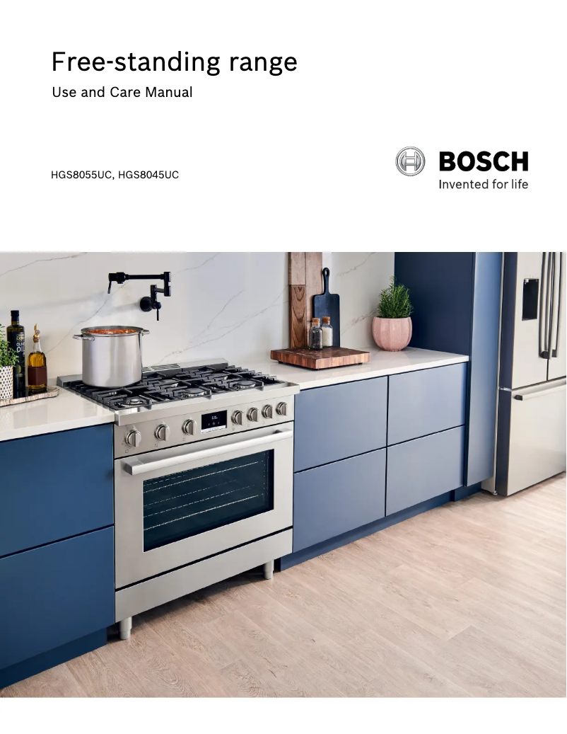 Page 1 of the manual Technical Sheet Bosch HGS8055UC