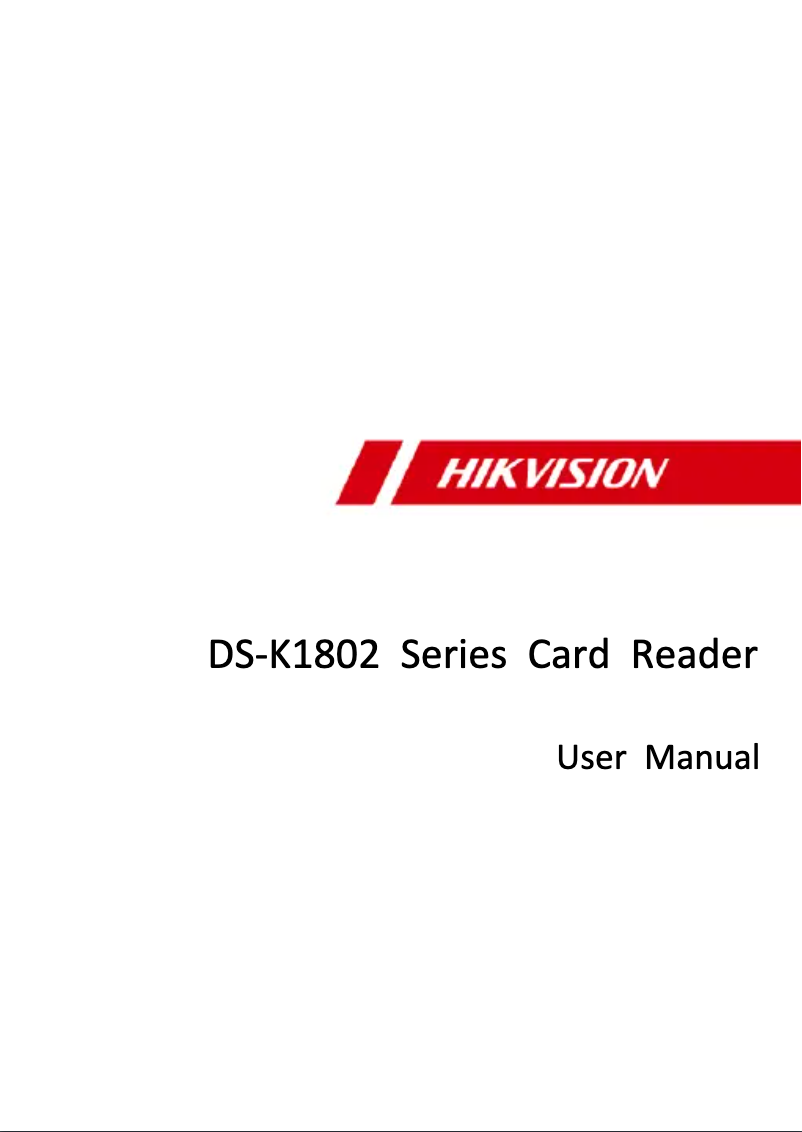 Page 1 de la notice Manuel utilisateur Hikvision DS-K1802MK