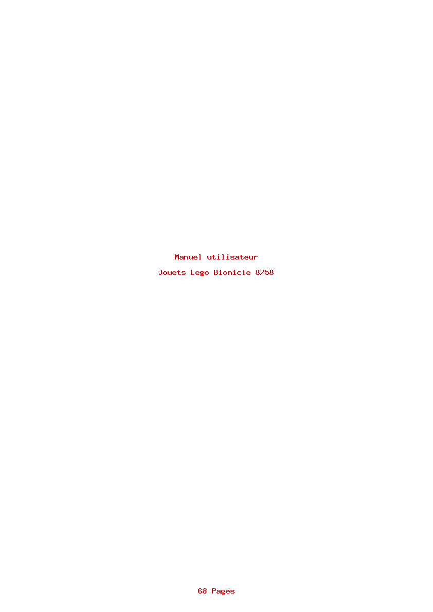 Page 1 de la notice Manuel utilisateur Lego Bionicle 8758