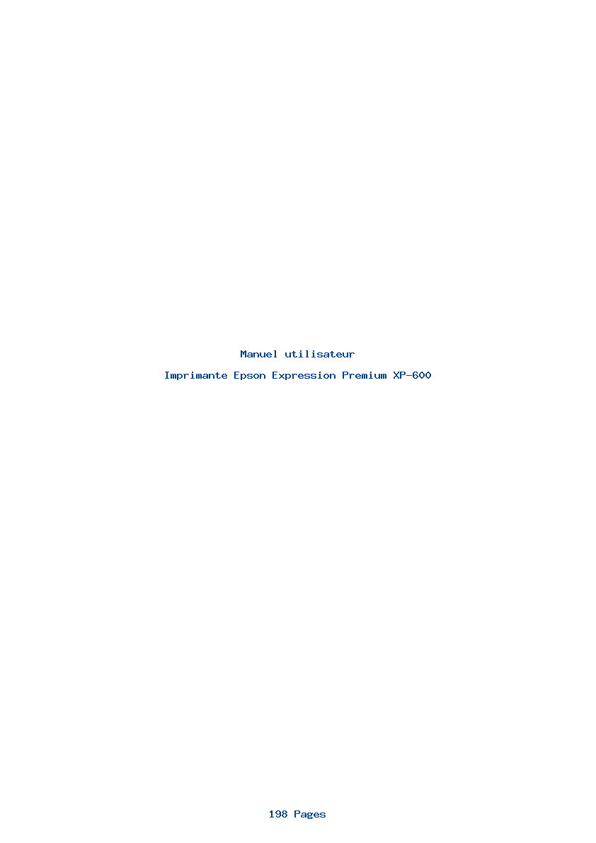 Page 1 de la notice Manuel utilisateur Epson Expression Premium XP-600