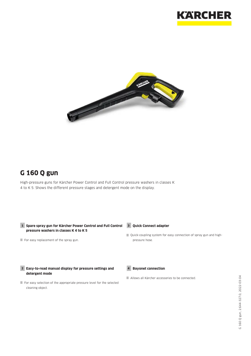 Page 1 de la notice Manuel utilisateur Kärcher G 160 Q