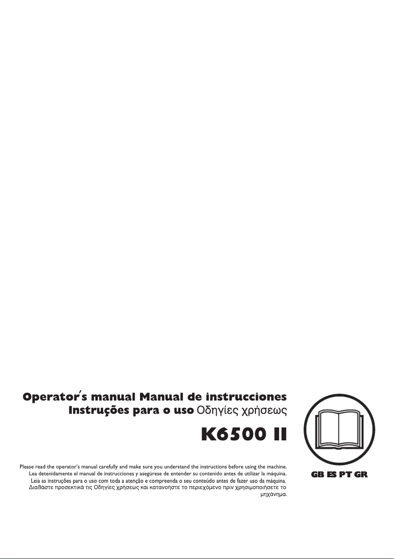 Page 1 de la notice Manuel utilisateur Husqvarna K6500 II