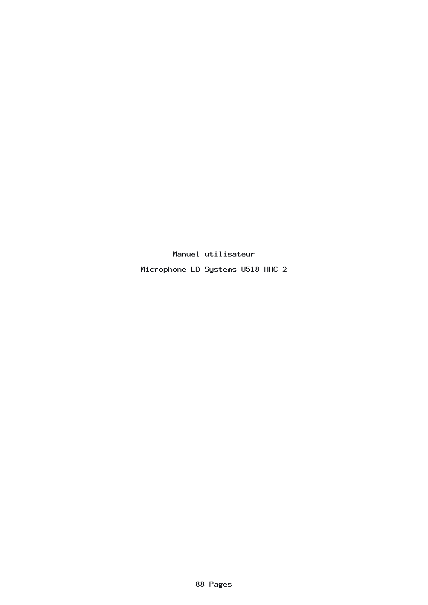 Page 1 de la notice Manuel utilisateur LD Systems U518 HHC 2