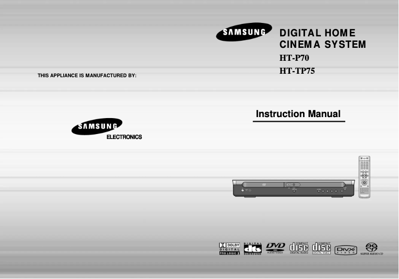 Page 1 of the manual User Manual Samsung HT-P70